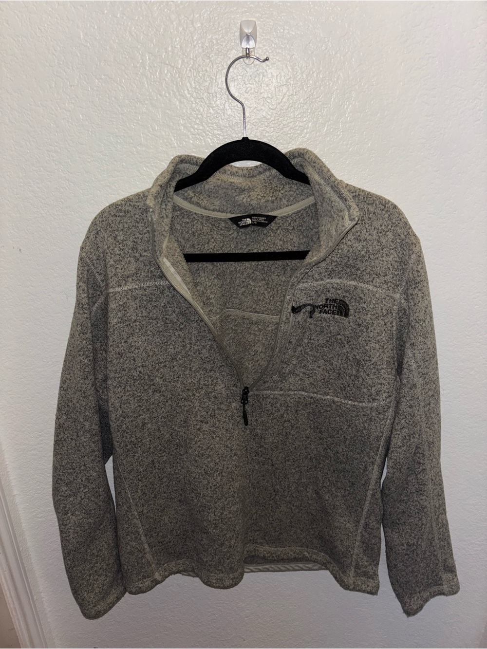 The North Face Men's Heather Gray Half-Zip Fleece Pullover